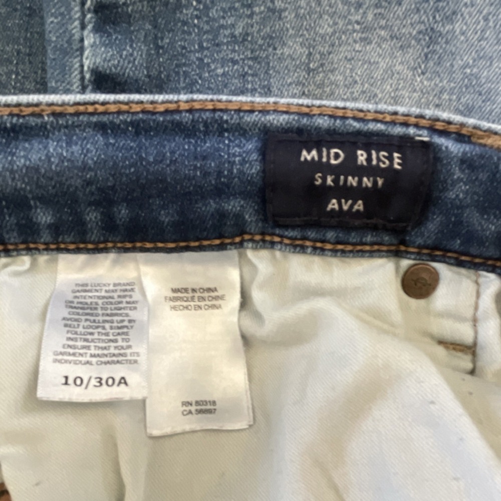 Lucky Brand Ava Mid Rise Skinny Ankle Jeans Blue Denim Stretch Women's 10 - Picture 4 of 15